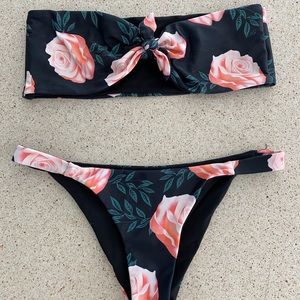 Floral bandeau bikini size S